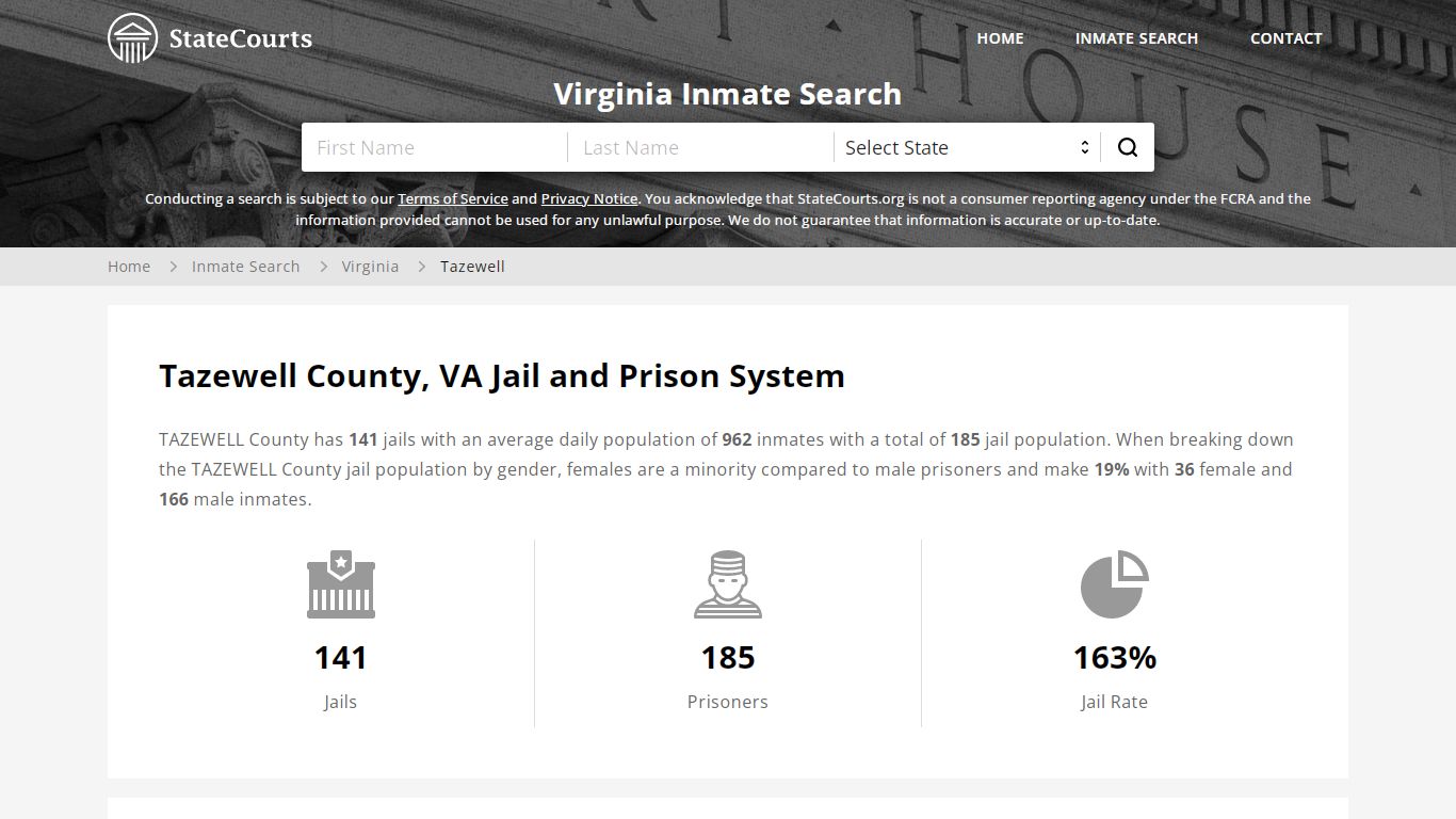 Tazewell County, VA Inmate Search - StateCourts