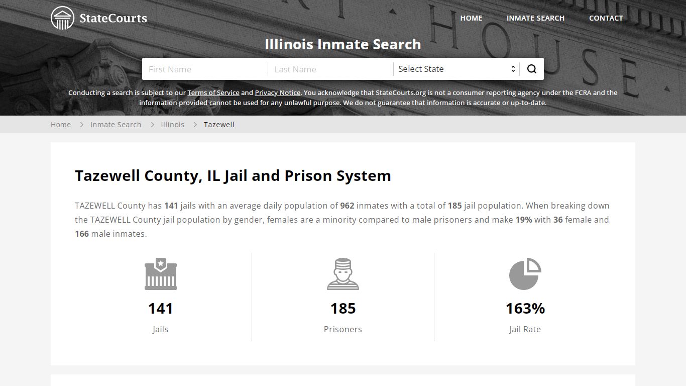Tazewell County, IL Inmate Search - StateCourts